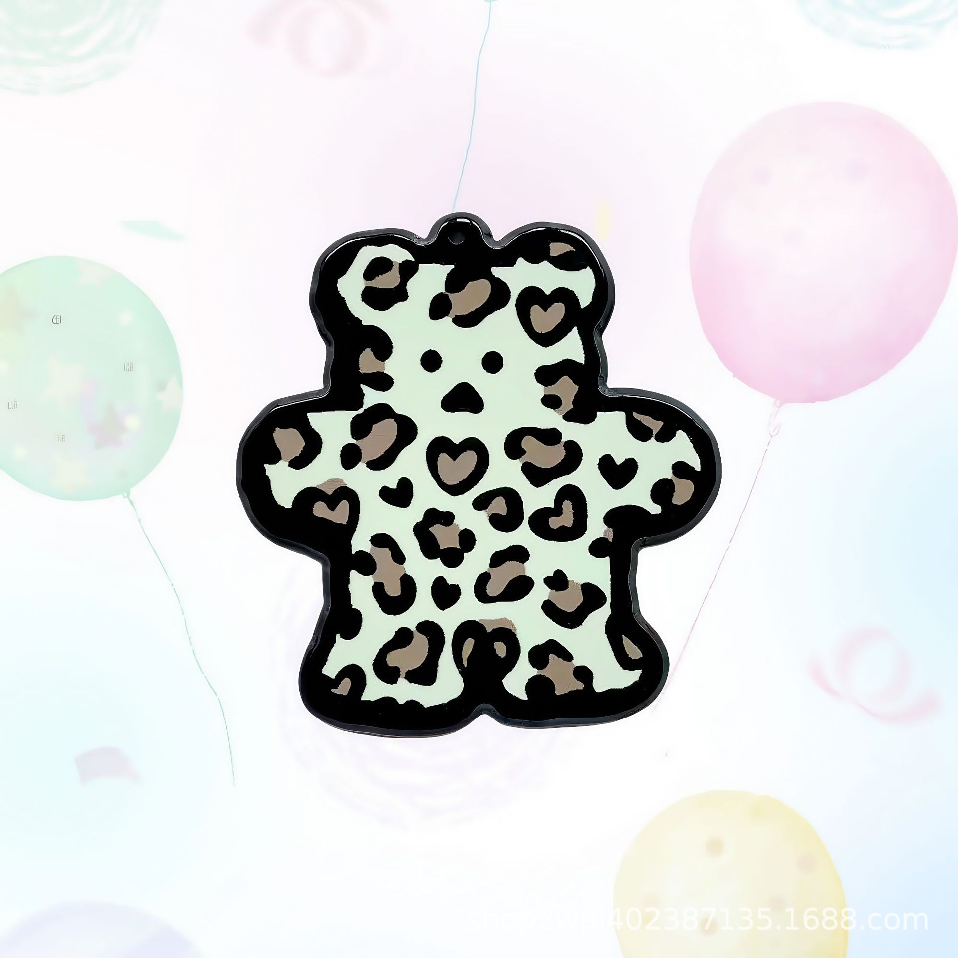 Acrylic Large Double-Sided Korean-Style Leopard Print Bear Bag Accessories DIY Phone Chain Keychain Pendant Ornaments