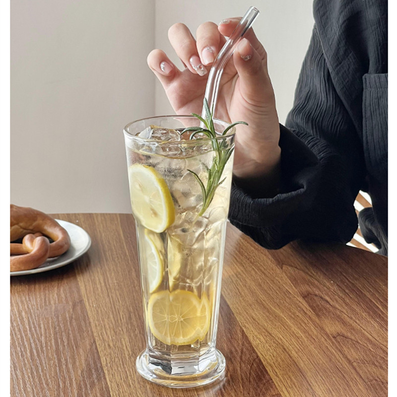 风网红餐厅八角杯玻璃水果茶杯鸡尾酒杯冷饮料杯气泡水果汁杯高颜