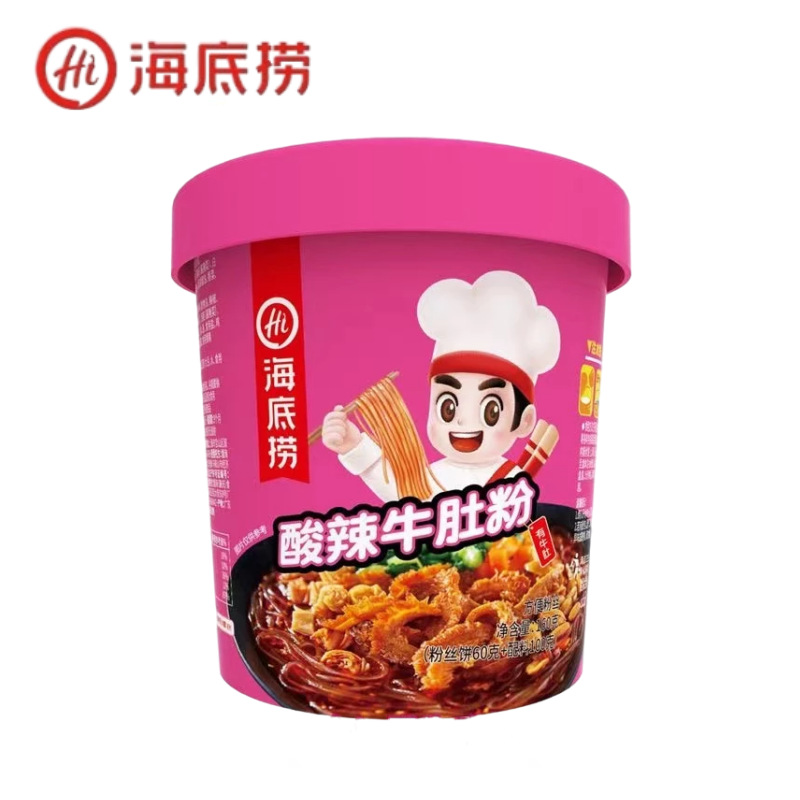 Haidilao hot and sour powder mixed beef tripe tomato beef brisket instant instant instant instant snack for lazy people