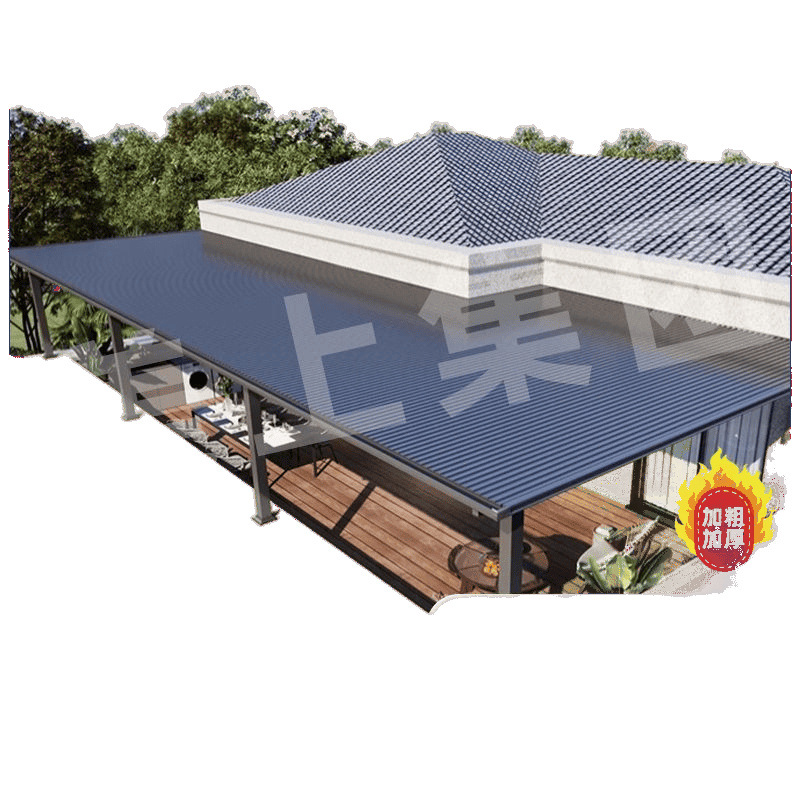 ▪ Aluminum Alloy Great Wall Board Double-Layer Aluminum Tile Canopy Insulated Terrace Shed Outdoor Villa Yard Balcony Roof Sunshade