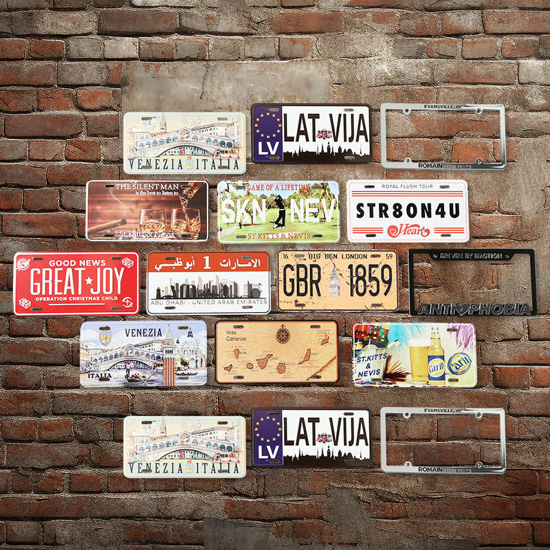 Американская ретро жестяная табличка номерного знака для декора стен в баре, кафе, пустая стена, подвеска, оптовая продажа