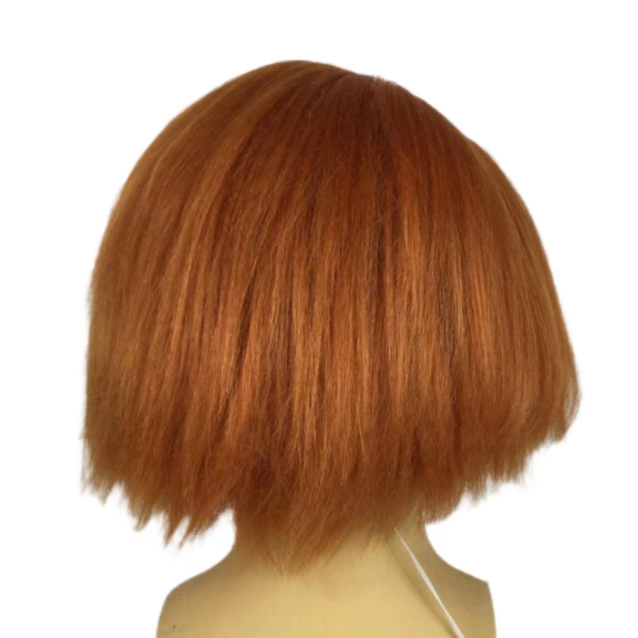 Europe and the United States animation new wig partial wave short straight hair orange wig set Boys short hair spot a generation of hair