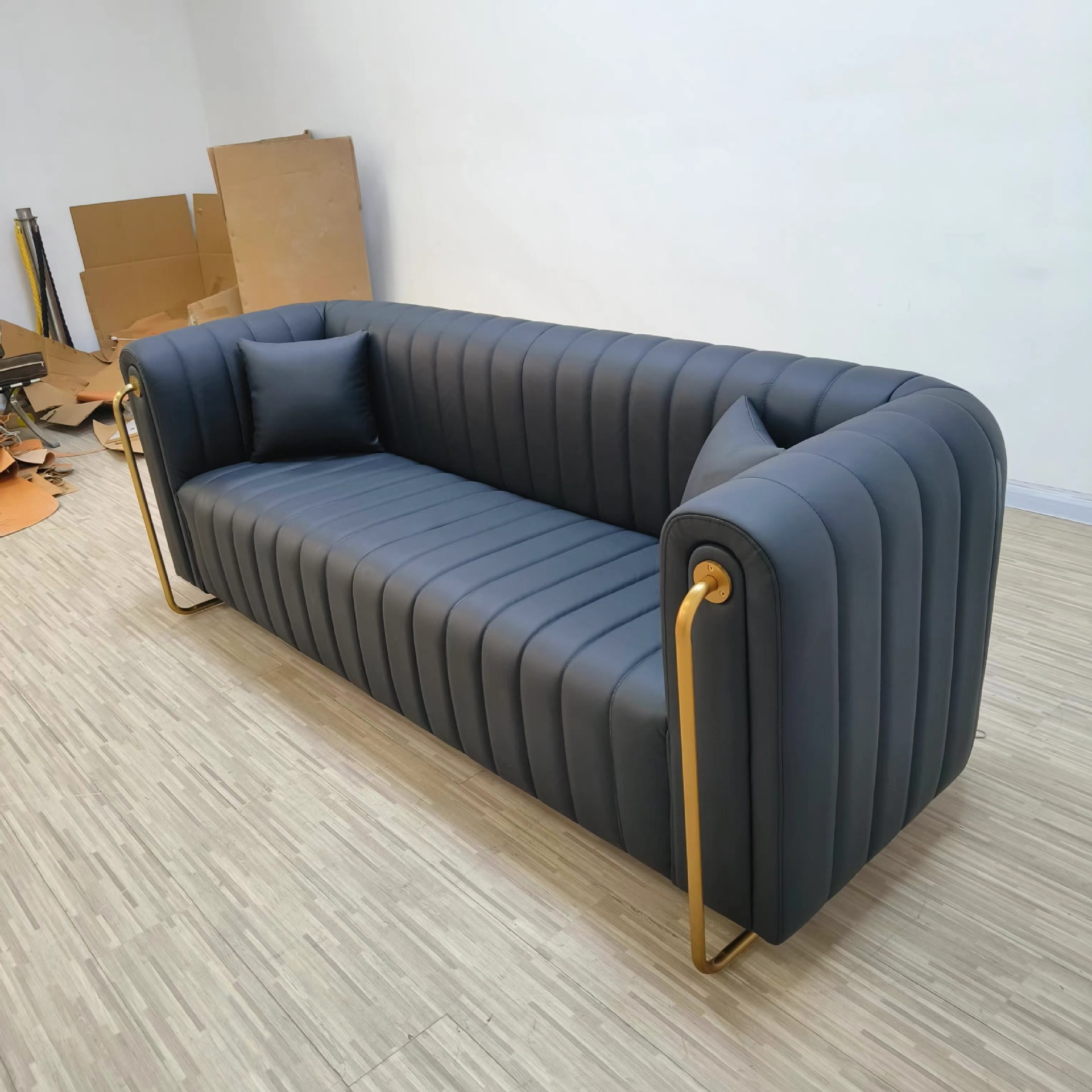 Nordic Light Luxury Ktv Leather Art Sofa Designer High-End Simple Single, Double, and Three-Person Leisure Coffee Shop Club Sofa