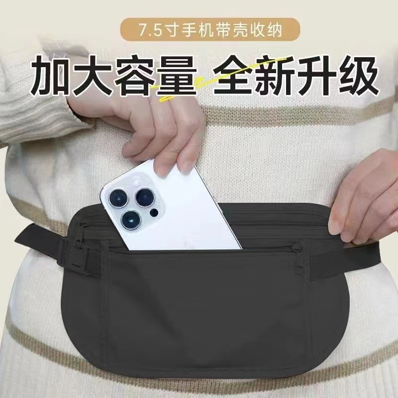 Европейская поясная сумка с защитой от краж, ультратонкая, невидимая, для фитнеса, для бега с мобильным телефоном