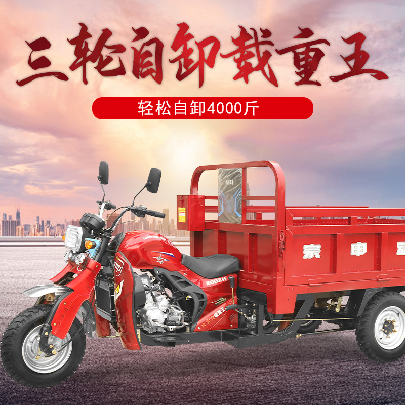 Fuel-Powered Tricycle, Three-Wheeled Vehicle, Household Agricultural Water-Cooled Export Quality, Can Be Registered Side-Tricycle