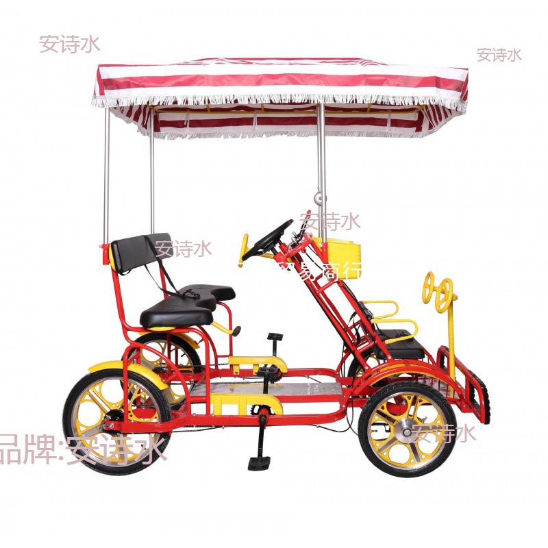 Wholesale New Luxury All-In-One Wheel Four-Wheel Bicycle Double Four-Person Six-Person Attraction Sightseeing Car Rental