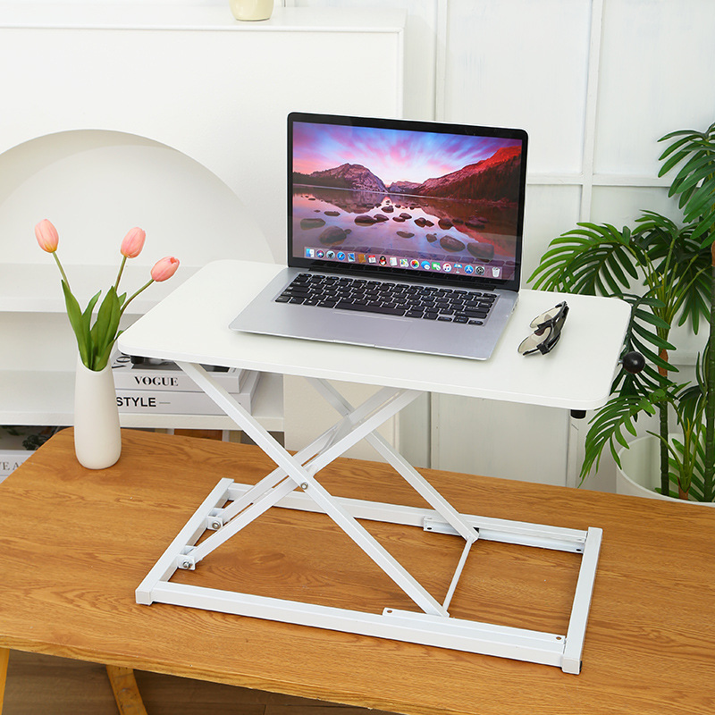 Laptop Lifting Computer Desk Seven-gear Manual Office Table Top Elevating Platform Standing Table Table