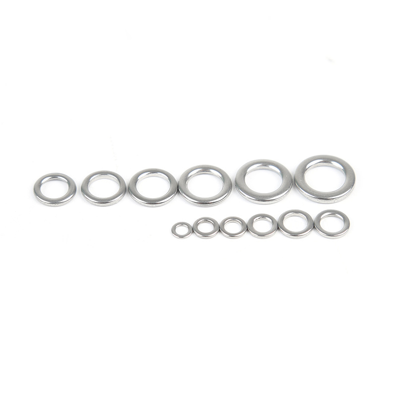 Luya Single Circle Iron Plate 304 Stainless Steel Solid Seamless Single Ring Connecting Ring Sea Fishing Sealing Solid Ring