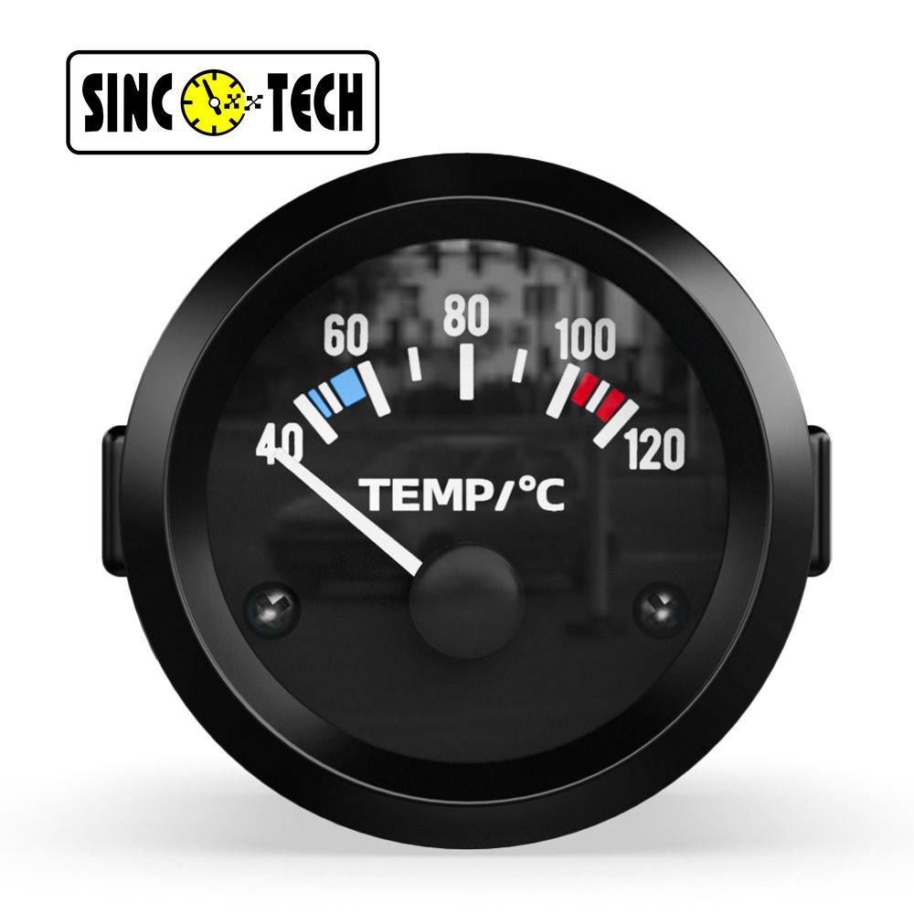 Sinco Tech 2-дюймовый 52mm черный циферблат указатель температуры воды 12V универсальный прибор для модификации автомобиля