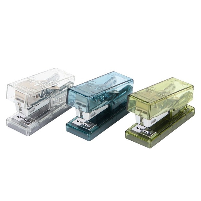 Simple Transparent Stapler Set Office Mini Binding Machine Creative ins Style Student Small Stapler Stapler Stationery