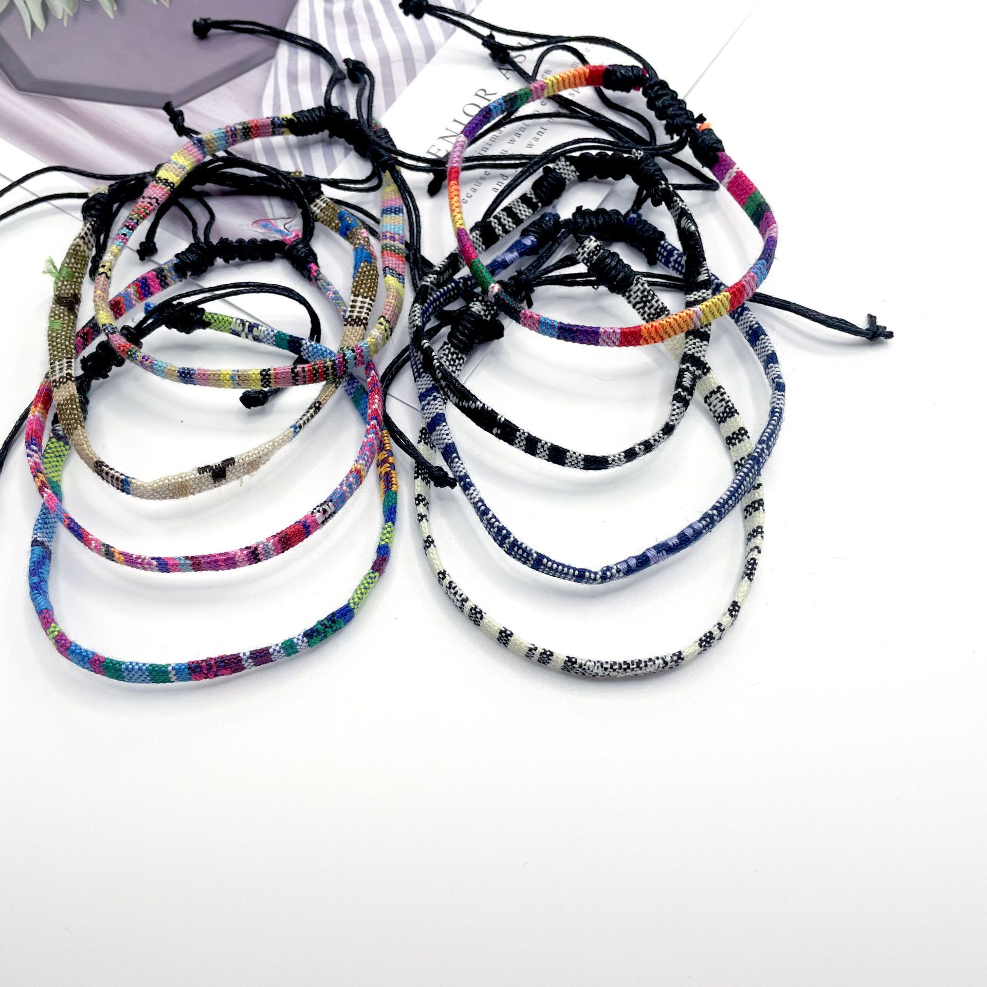 Популярный браслет в стиле Непал, цветной регулируемый браслет для голых ног