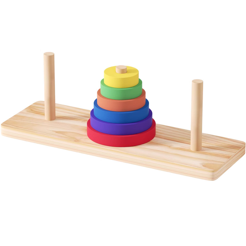 Wooden 6-Layer 8-layer 10-layer Hannover Tower Children's puzzle building blocks Primary school children's toys gift stalls toy wholesale