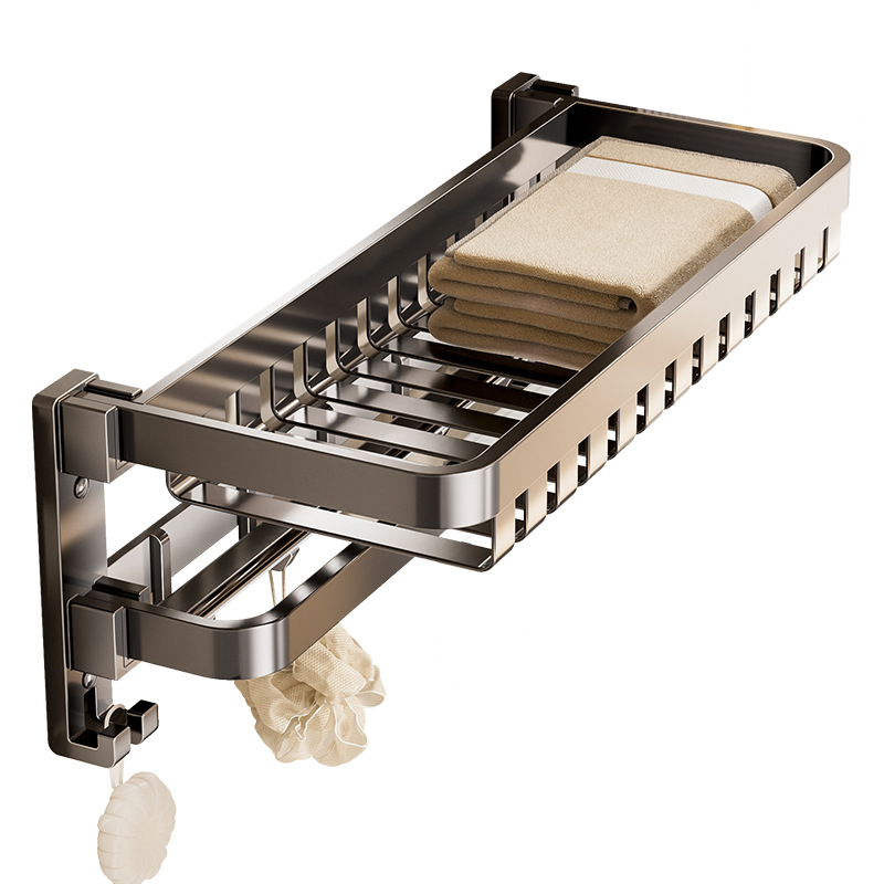 Gun Grey Towel Rack Toilet Storage Rack Punch-free Bath Towel Rack Integrated Toilet Bathroom Bathroom Restroom