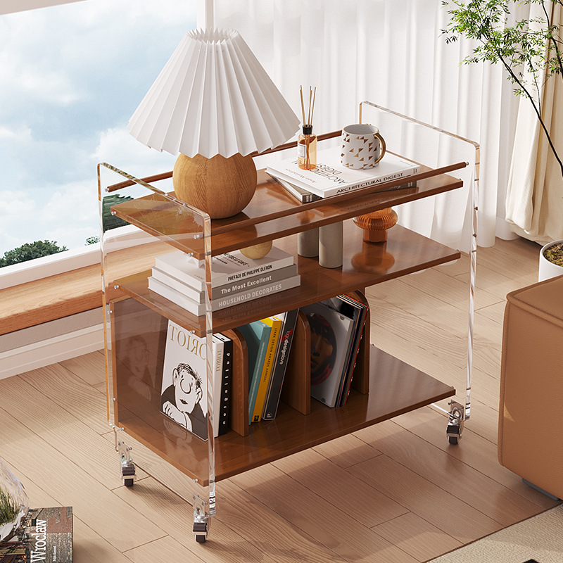 Небольшой чайный шкаф, мобильный чайный шкаф, боковой шкаф для дивана, многофункциональная тележка на колесах