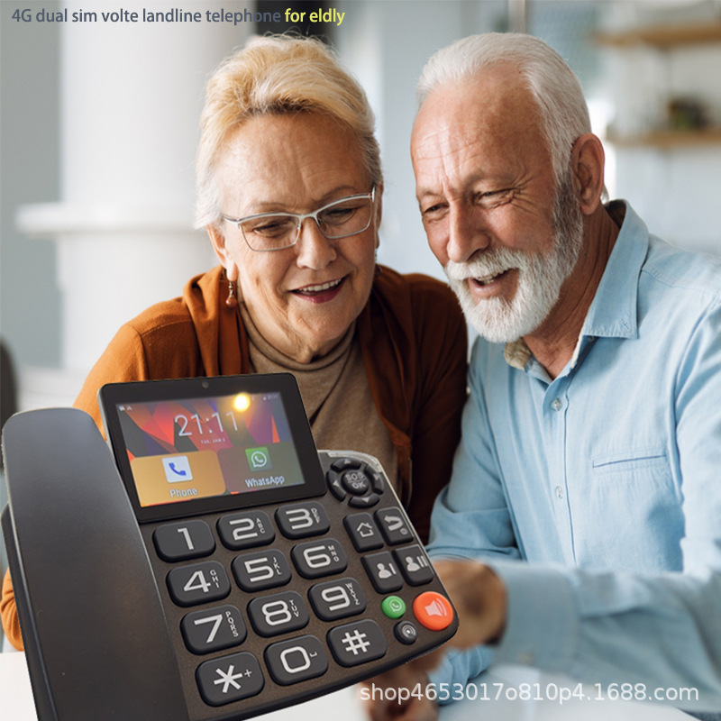4G карточный двухсимочный сенсорный телефон стационарный Android, видеозвонок WeChat для пожилых людей домашнего использования