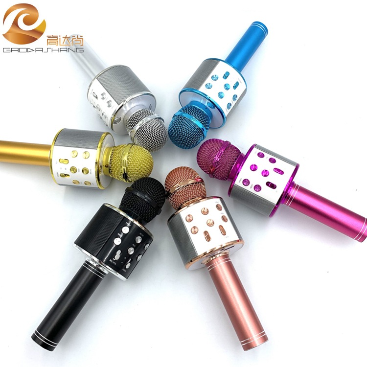 Spot Ws858 K Song Integrated Audio Bluetooth Microphone Live Broadcast Home Singing Karaoke Speaker with Microphone