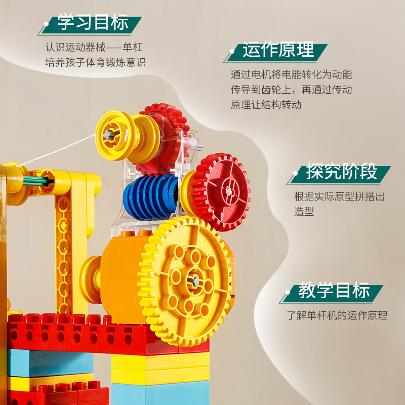 Compatible with Lego large particle Building Blocks Children's electric mechanical gear science and education puzzle assembled boys and girls birthday gift