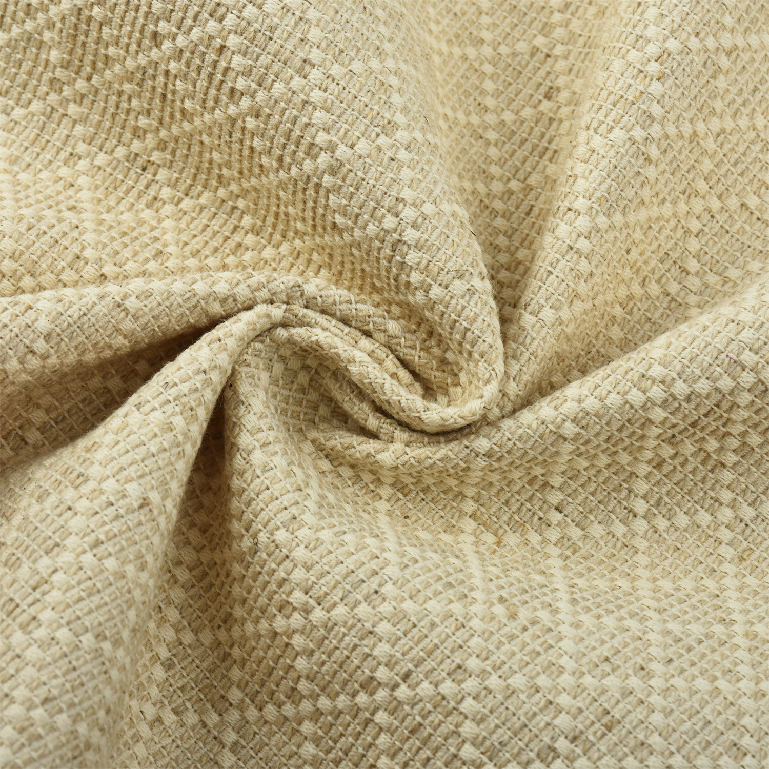 Diamond-Shaped Linen Jacquard Fabric, Linen Background Cloth, Linen Fabric for Curtains, Linen Fabric for Sofa