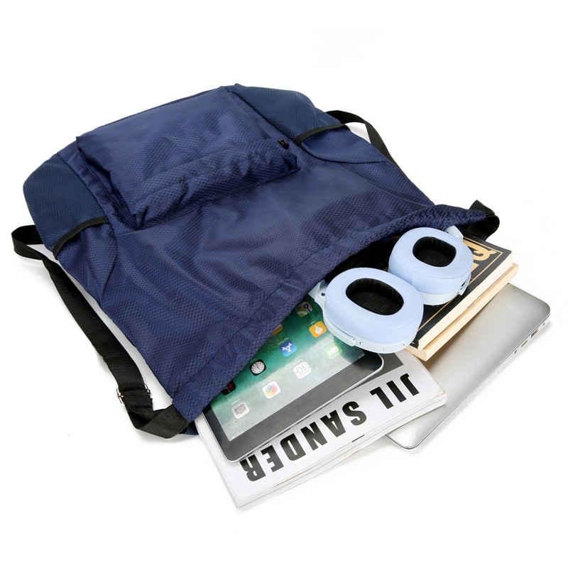 Oxford Cloth Large-Capacity Drawstring Pocket Backpack Simple Travel Drawstring Bag Four-Season Sports Basketball Bag Foreign Trade Wholesale