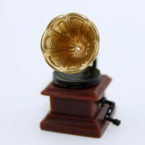 Miniature Food Play Scene Model Mini Phonograph
