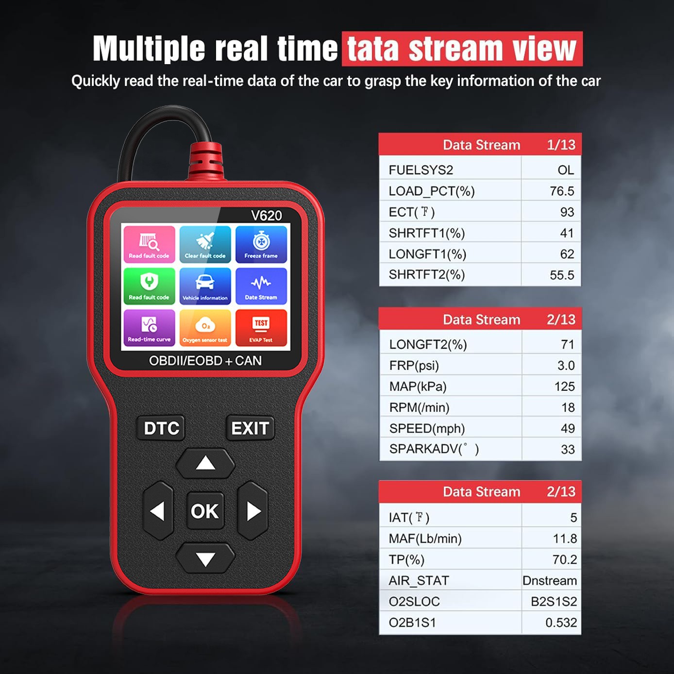 New Export Wholesale Handheld Multi-Functional Car Diagnostic Instrument Code Reading Card V620 2.8 Large Color Screen Hot Model Wholesale