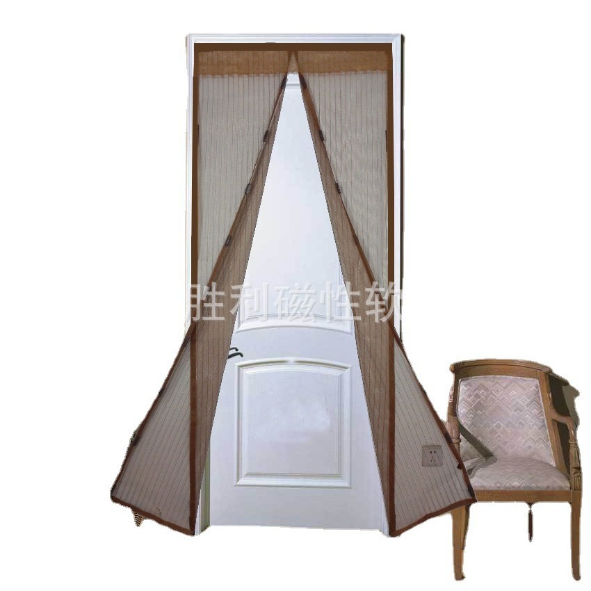 Export Stripesd Magnetic Soft Screen Door Anti-Mosquito Screen Door Magnetic Door Curtain Soft Door Curtain Anti-Mosquito Door Curtain Manufacturer