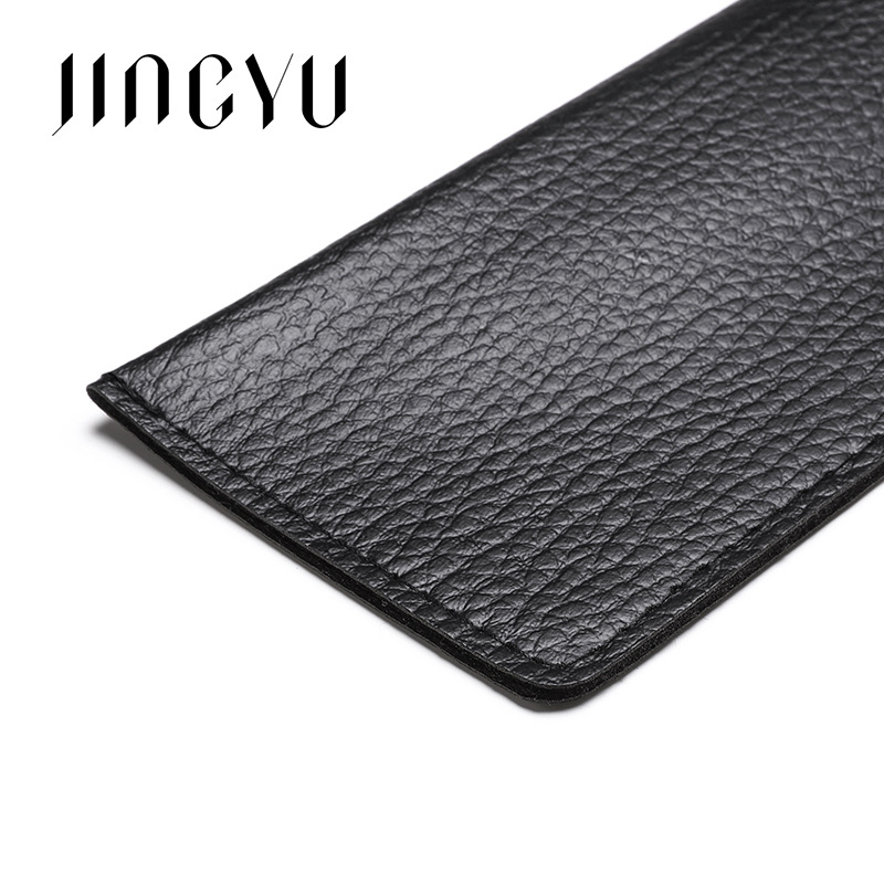 Wholesale Black Bevel Presbyopic Glasses Leather Case PVC Myopia Glasses Leather Bag Portable Storage Dustproof Leather Glasses Bag