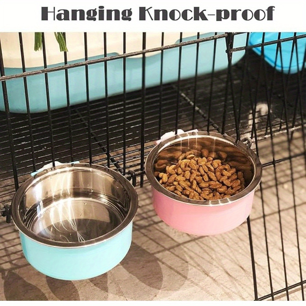 2025 New Cross-Border Dropshipping Detachable Stainless Steel Hanging Food and Water Dispenser Bowl 2