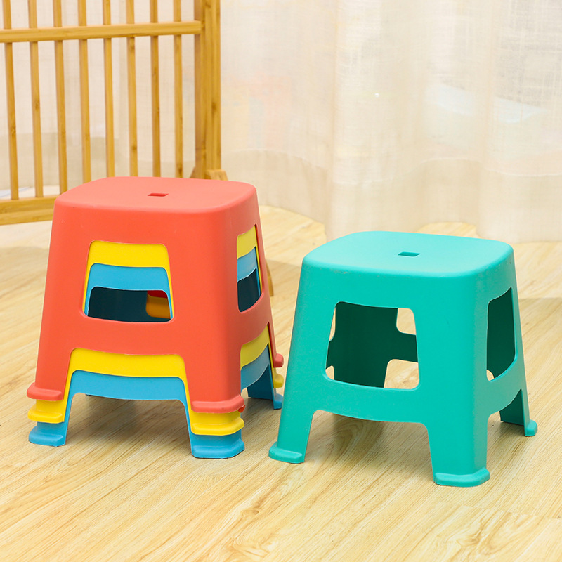 Children's Plastic Stool Wholesale Household Thickened Stacked Cartoon Bathroom Stool Row Stool Shoe Changing Stool Cyber Celebrity Small Bench