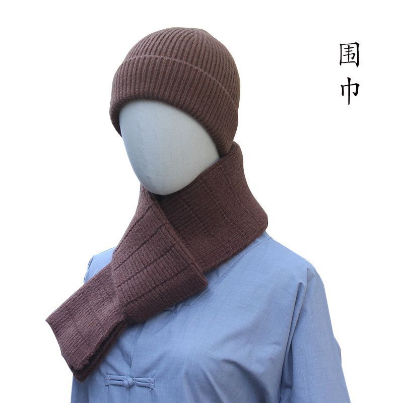 Monk's Hat, Nun's Hat, Autumn and Winter Warm Knitted Cotton Scarf, Layman's Single Hat, Temple Supplies