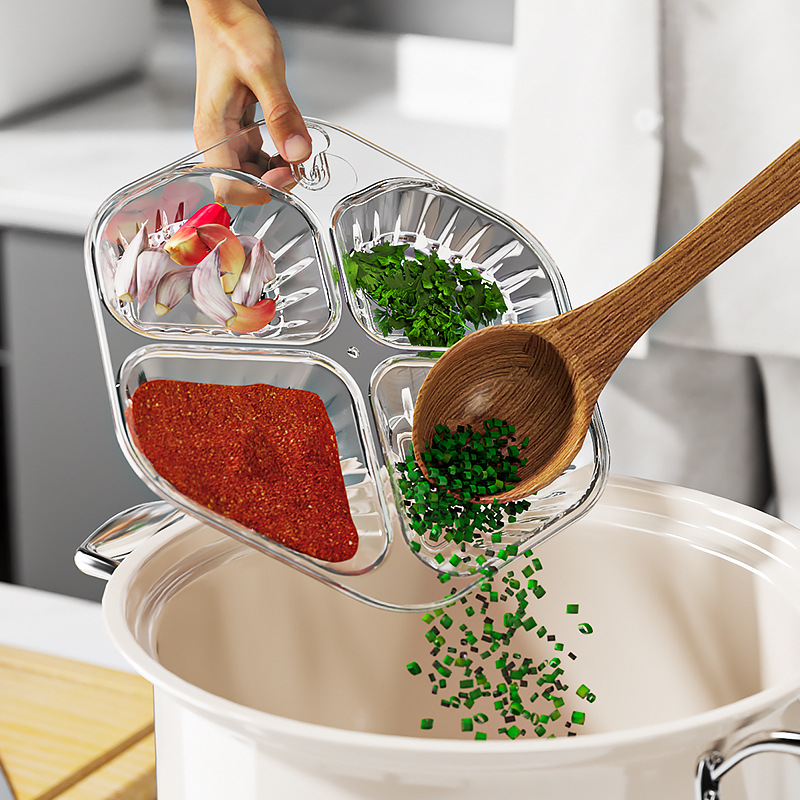 Dish Preparation Plate Wall Hanging Hot Pot Flavor Dish Soy Sauce Dip Dip Dish Storage Kitchen Tableware Dish Split Small Dishes Cross-border