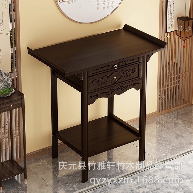 Buddhist Niche New Chinese Style Vertical Cabinet God of Wealth Cabinet Worship Table Buddha Table Home Fragrant Table Buddha Statues Guan Gong Bodhisattva Worship Table