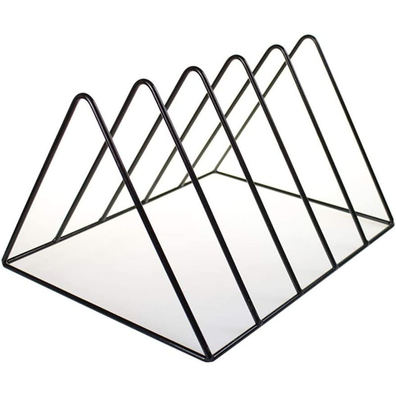 Record Storage Rack Vinyl Record Display Rack Iron Wire Triangle Fashion Vinyl Record Rack Office File Rack