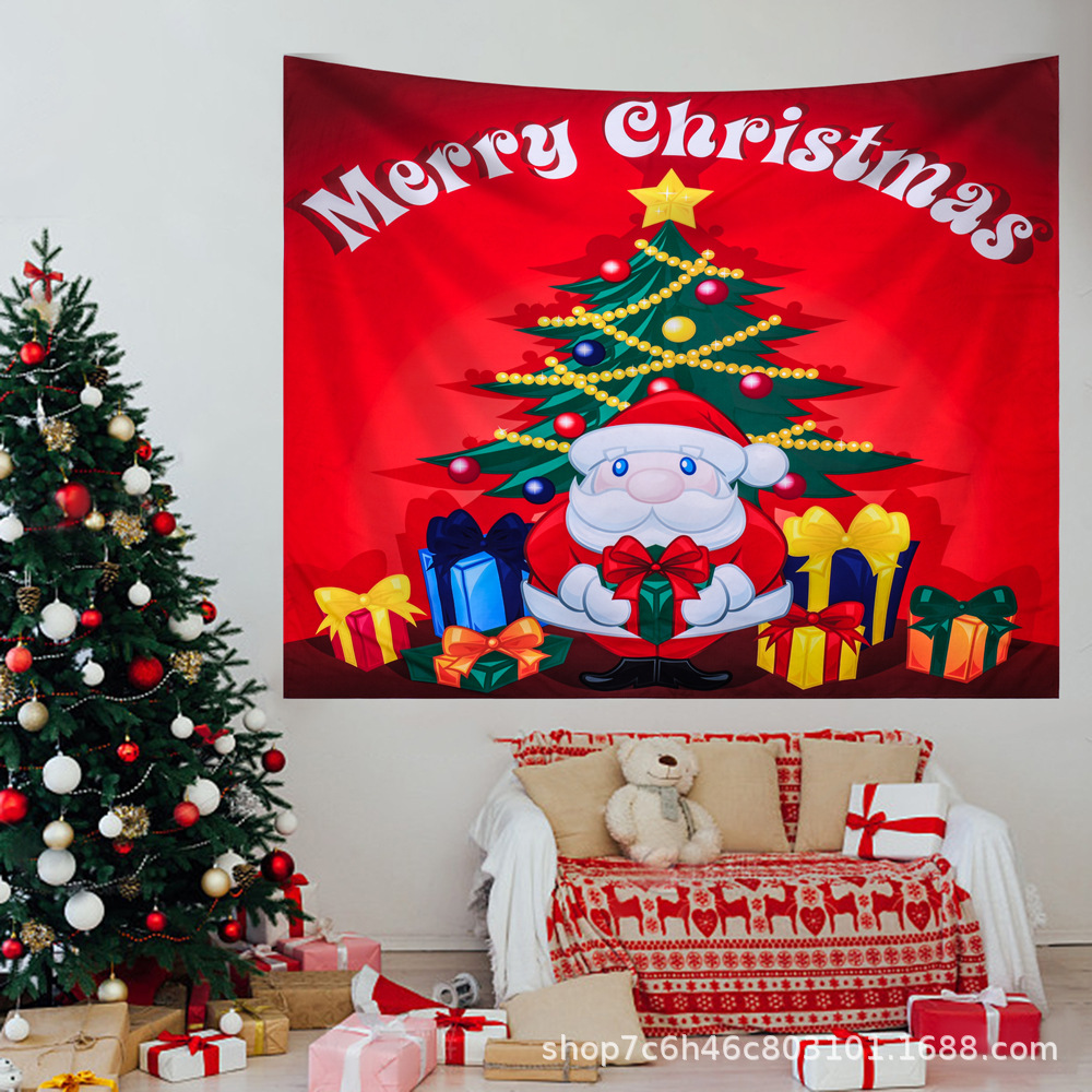 Manufacturer Specializes in Cross-Border Popular Amazon Christmas and Halloween Tapestry Hanging Cloth Background Cloth Ins Style Hanging Cloth Decorative Cloth