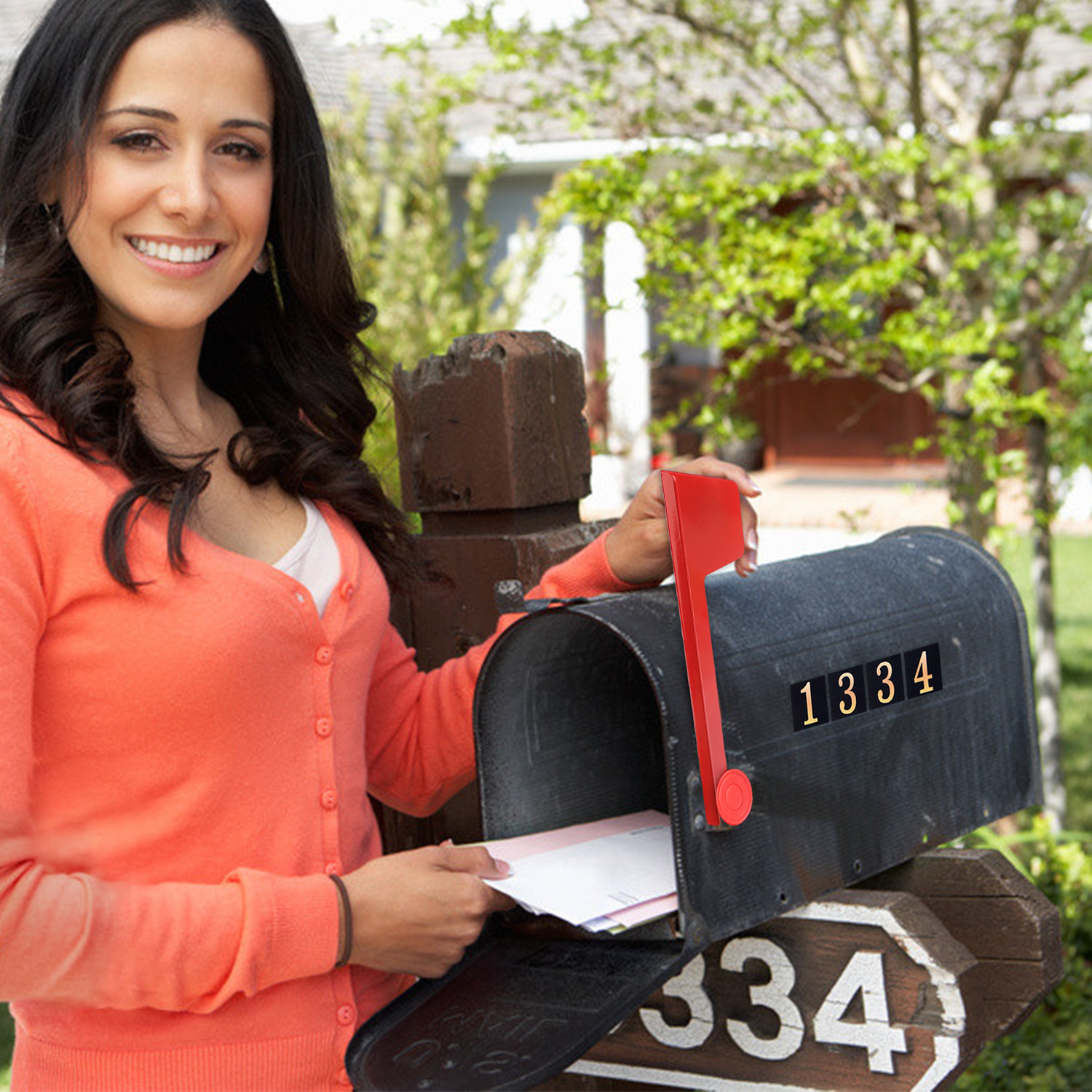 Cross-border Mailbox Flag Logo Identification Kit Mailbox Tank Red Flag Flag Small Flag Iron Box Iron Can Accessories