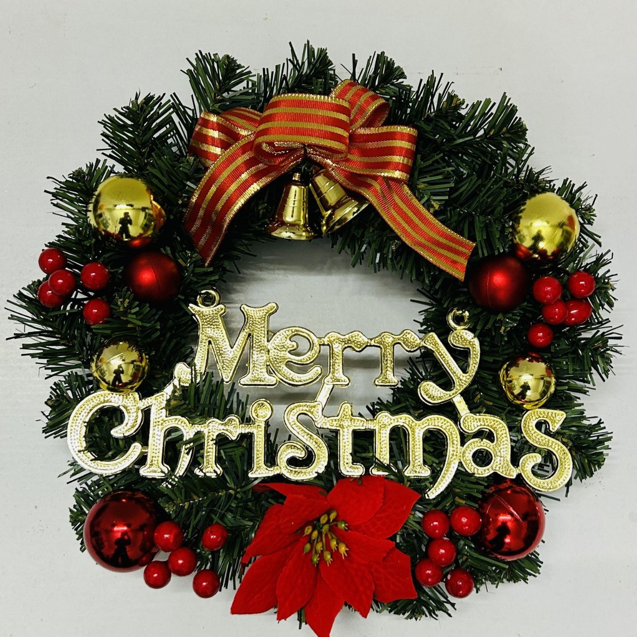 Amazon cross-border e-commerce Christmas holiday Christmas wreath decorations window store shop door hanging atmosphere layout
