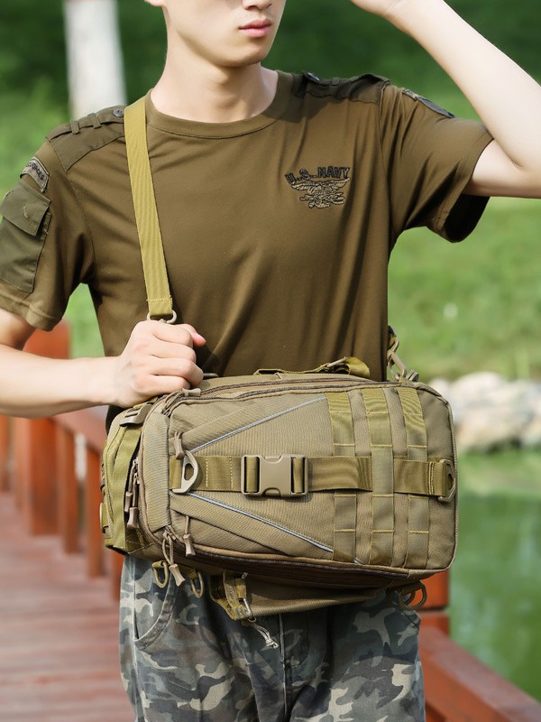 Luya Bag Outdoor Tactical Backpack Men's Multi-Functional Large-Capacity Backpack Simple Camouflage Oxford Cloth Crossbody Bag