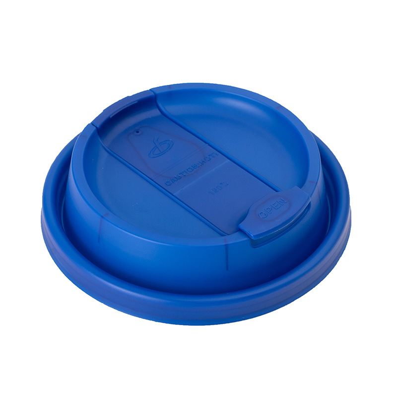 Disposable One-piece Cup Lid 90 Caliber Hot Drink Lid Blue Cup Lid Milk Tea Coffee Cup Leak-proof Cup Lid Spot Wholesale
