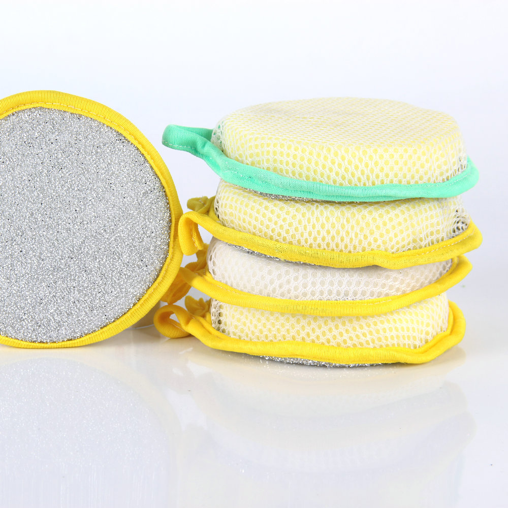 Yuanbao towel sponge wipe double-sided dish towel round sponge wipe dish towel clean absorbent scouring pad