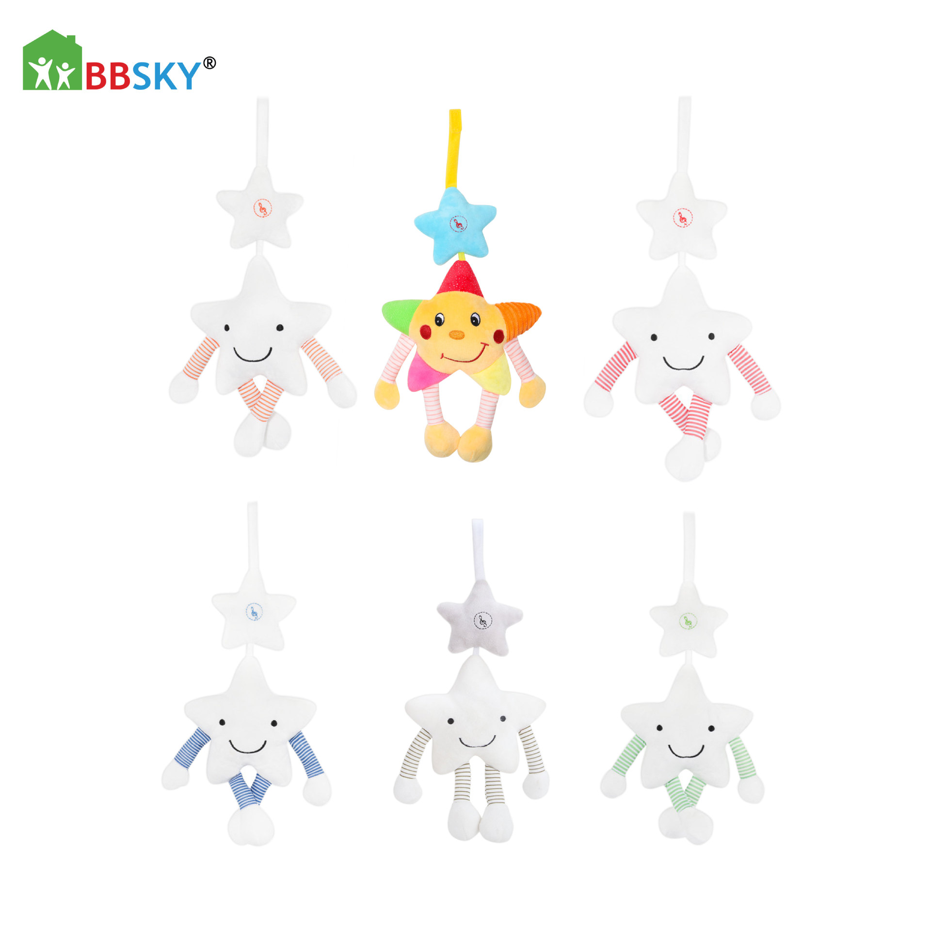 Звукопогремушка в виде облака с подвеской для кроватки