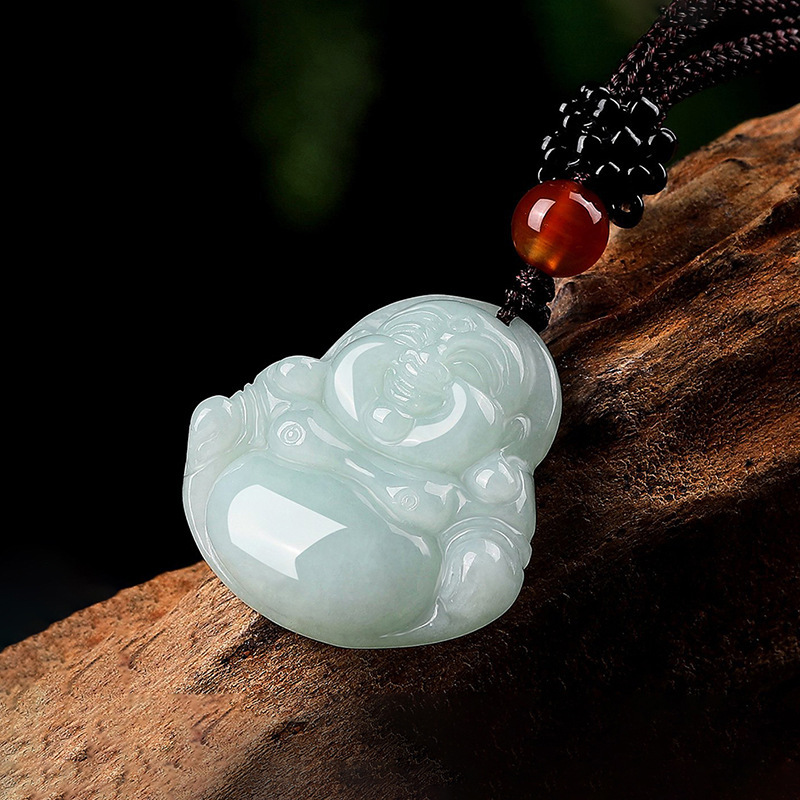 Natural Burmese A Jade Guanyin Buddha Pendant Pendant Jewelry for Men and Women Ice Jade Stone Jade Pendant