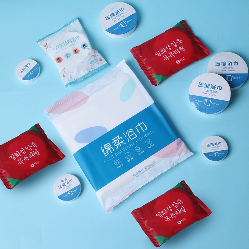 Набор одноразовых полотенец, для командировок, отелей, 100% хлопок, утолщенное, сжатое полотенце для ванной