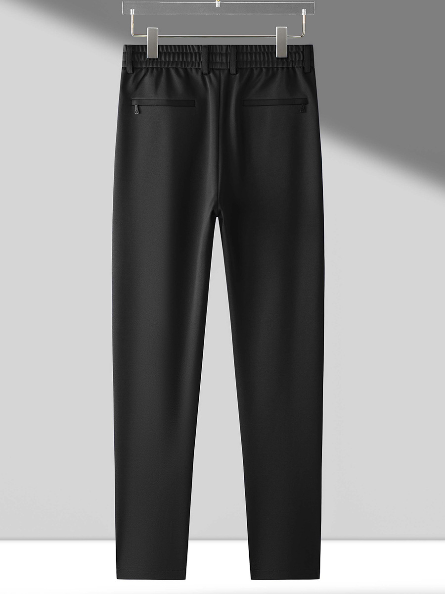 2024 autumn and winter new four-sided elastic anti-wrinkle elastic pants thick business casual pants fleece-lined warm casual pants