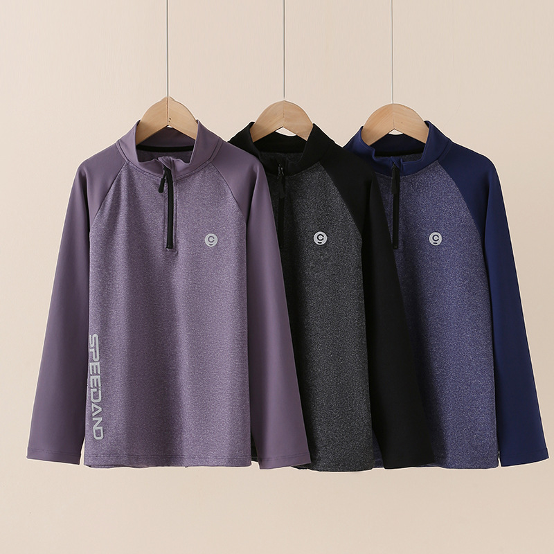 Children's Sports Quick-drying Clothes Outdoor Long-sleeved Base Shirt for Boys and Girls Moisture-wicking Breathable Elastic Sports T-shirt