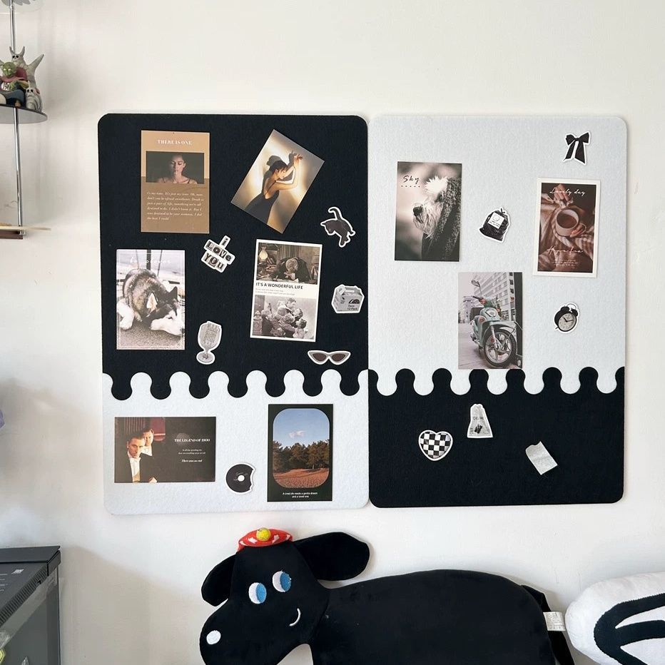 Ins Light Luxury High Style Decorative Board Felt Wall Stickers Self-adhesive Punch-free Classroom Cultural Works Background Display