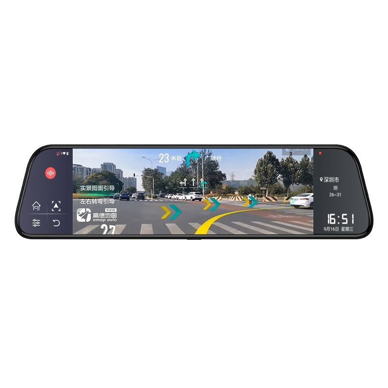 Kd7 New Smart Screen Cloud Mirror Driving Recorder Dual Lens Digital Dog Navigation High Definition Night Vision Rearview Mirror One