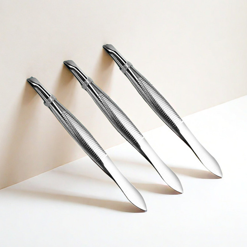 Factory wholesale stainless steel eyebrow clip oblique mouth flat mouth eyebrow clip tweezers beauty tools eyelash oblique mouth clip