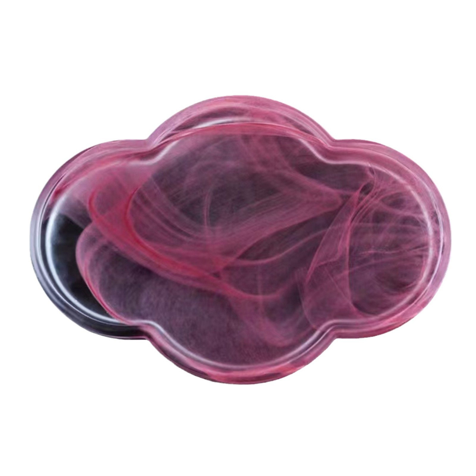 Household Ink Pot Bearing Frosted Glass Begonia Dry Soaking Table Pink Splash Ink Zen Tray Tea Set Accessories Small Tea Tray