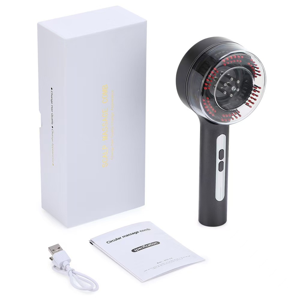 Электрическая массажная расческа для чесания и массажа кожи головы, медицинский роликовый аппликатор, инструмент для роста волос, красный и синий свет против выпадения и для роста волос