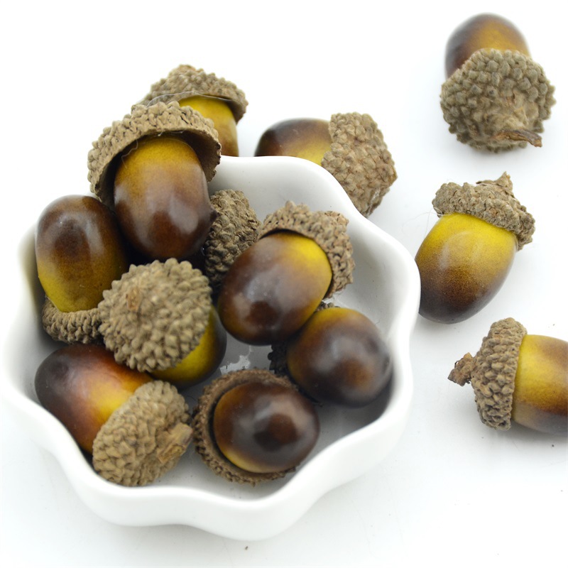 H 3cm Cross-Border Popular Mini Acorn Artificial Flower Fake Foam Fruit Berry Wedding Christmas Tree Decoration Flower Bunch